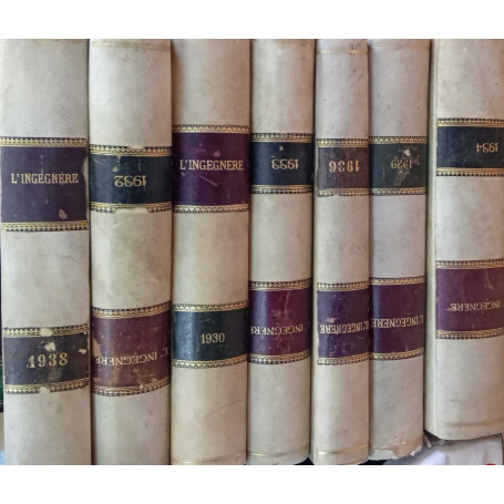 L'ingegnere. Rivista tecnica e sindacale. Sindacato nazionale fascista ingegneri centri di cultura degli ingegneri (7 volumi)