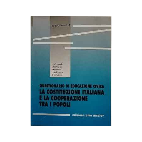 Questionario di educazione civica. La costituzione italiana e la cooperazione tra i popoli