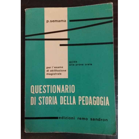 Questionario di storia della pedagogia