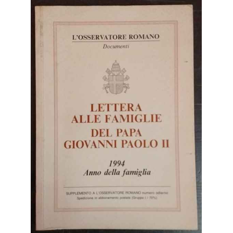 Lettera alle famiglie del Papa Giovanni Paolo II