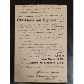Carissime nel Signore. Lettere della serva di Dio Madre M. Eleonora Giorgi