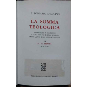 La somma teologica. Volume III. La SS. Trinità.