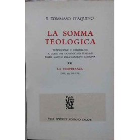 La somma teologica. Volume XXI. La temperanza.