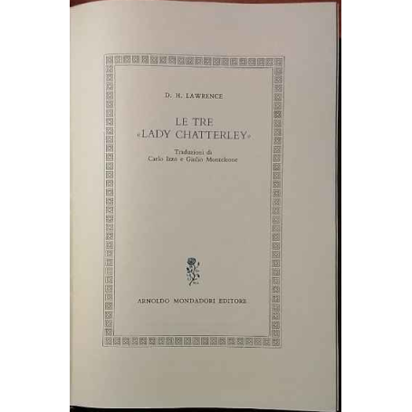 Le tre "lady Chatterley".