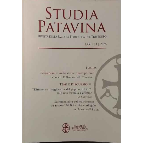 STUDIA PATAVINA Anno LXXII – n. 1 Gennaio-Aprile 2025