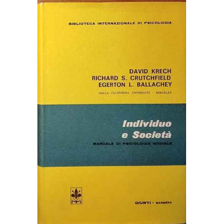 Individuo e società : manuale di psicologia sociale