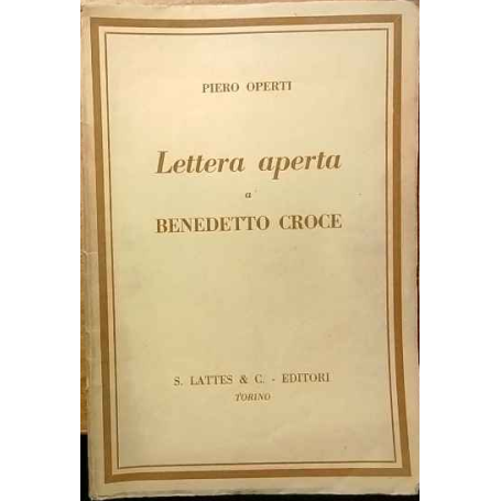 Lettera aperta a Benedetto Croce