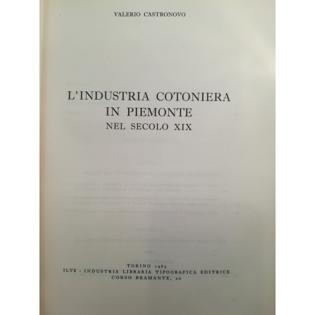L'industria cotoniera in Piemonte nel secolo XIX.