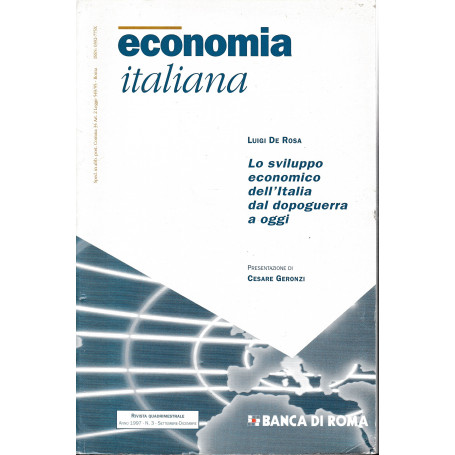 Economia Italiana. Lo sviluppo economico dell'Italia dal dopoguerra a oggi. Anno 1997 n. 3 Settembre- Dicembre