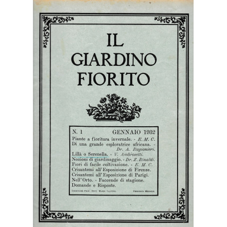 Il giardino fiorito n. 1 Gennaio 1932