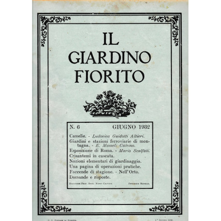 Il giardino fiorito n. 6 Giugno 1932