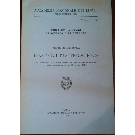EINSTEIN ET NOTRE SCIENCE
