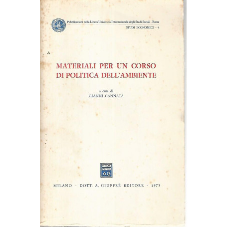 Materiali per un corso di politica dell'ambiente