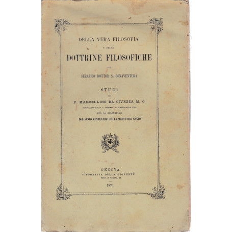 Della vera filosofia e delle dottrine filosofiche del serafico Dottor S. Bonaventura