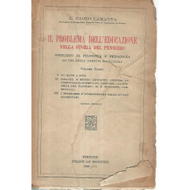 Il problema dell'educazione nella storia del pensiero. Volume terzo