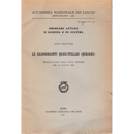 Le Radiosorgenti quasi-stellari (Quasar)