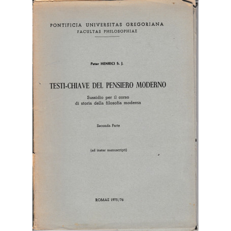 Testi-chiave del pensiero moderno. Parte seconda