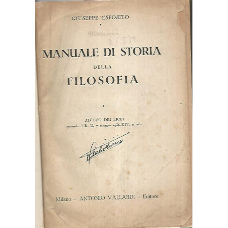 Manuale di storia della filosofia