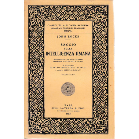 Saggio sulla intelligenza umana. 1° volume