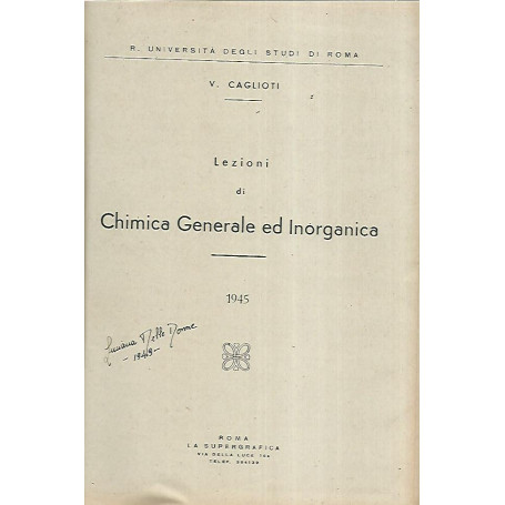 Lezioni di chimica generale ed inorganica