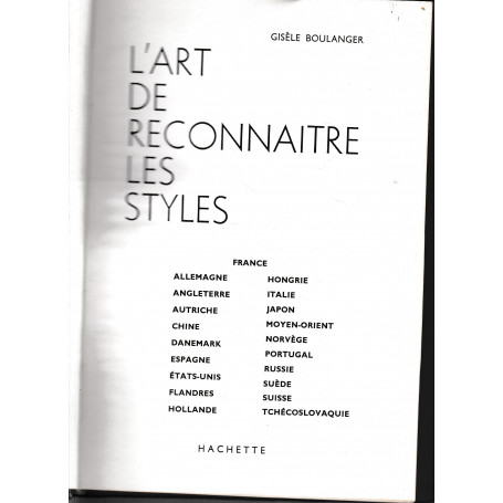 L'art de reconnaitre les styles