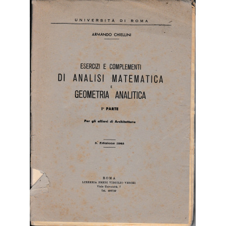 Esercizi e complementi di analisi matematica e geometria analitica