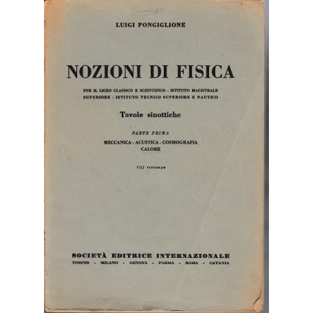 Nozioni di Fisica. Tavole sinottiche