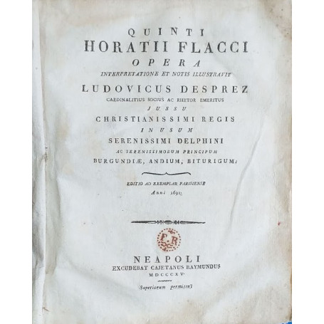 Quinti Horatii Flacci Opera. Tomo I
