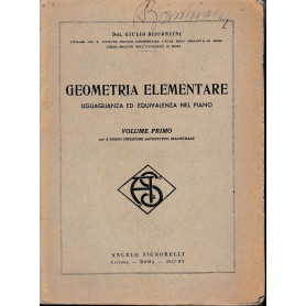 Geometria Elementare. Uguaglianza ed equivalenza nel piano. Volume primo