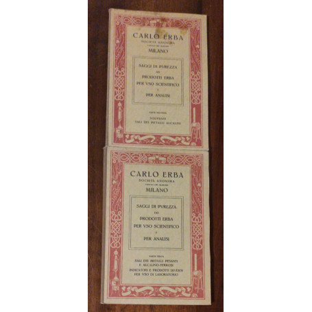 Saggi di purezza dei prodotti Erba per uso scientifico e per analisi parte 2 e 3