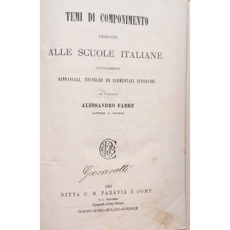 Temi di componimento proposti alle scuole italiane