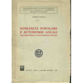 Sovranità  popolare e autonomie locali nell'ordinamento costituzionale italiano