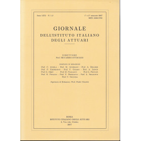 Giornale dell'Istituto Italiano degli Attuari. Anno LXX - n. 1-2
