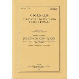 Giornale dell'Istituto Italiano degli Attuari. Anno LXIV - n. 1-2