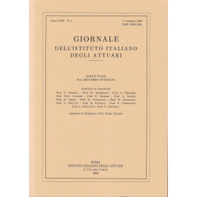 Giornale dell'Istituto Italiano degli Attuari. Anno LXIII - n.1