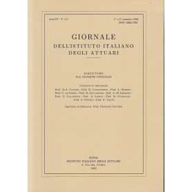 Giornale dell'Istituto Italiano degli Attuari. Anno LV - n. 1-2