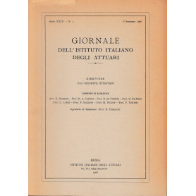 Giornale dell'Istituto Italiano degli Attuari. Anno XXIX - n. 1