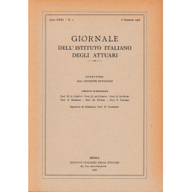 Giornale dell'Istituto Italiano degli Attuari. Anno XXXI- n. 2