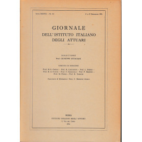 Giornale dell'Istituto Italiano degli Attuari. Anno XXXVI - n. 1-2