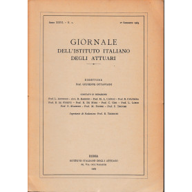 Giornale dell'Istituto Italiano degli Attuari. Anno XXVI - n. 2