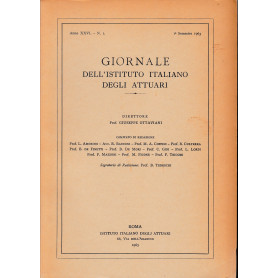Giornale dell'Istituto Italiano degli Attuari. Anno XXVI - n. 1