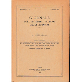 Giornale dell'Istituto Italiano degli Attuari. Anno XXV - n. 1