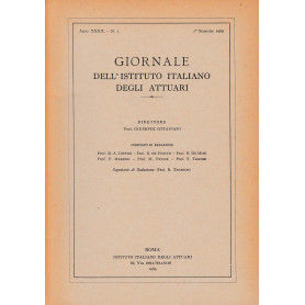 Giornale dell'Istituto Italiano degli Attuari. Anno XXXII - n. 1