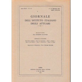 Giornale dell'Istituto Italiano degli Attuari. Anno XLIV - n. 1-2