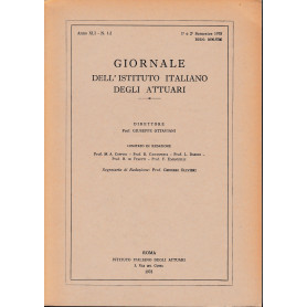 Giornale dell'Istituto Italiano degli Attuari. Anno XLI - n. 1-2