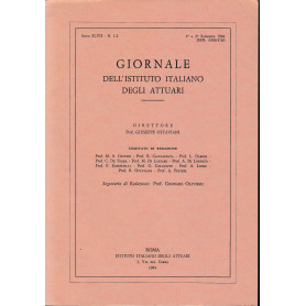 Giornale dell'Istituto Italiano degli Attuari. Anno XLVII - n. 1-2