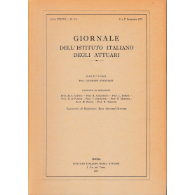 Giornale dell'Istituto Italiano degli Attuari. Anno XXXVIII- n. 1-2
