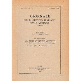 Giornale dell'Istituto Italiano degli Attuari. Anno XXXV - n. 1-2