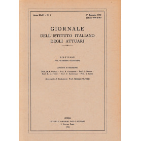 Giornale dell'Istituto Italiano degli Attuari. Anno XLIII - n. 1