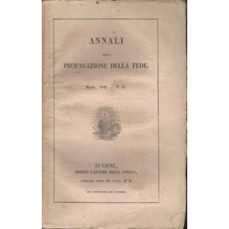 ANNALI DELLA PROPAGAZIONE DELLA FEDE 1843